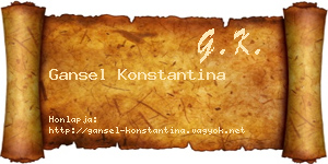 Gansel Konstantina névjegykártya